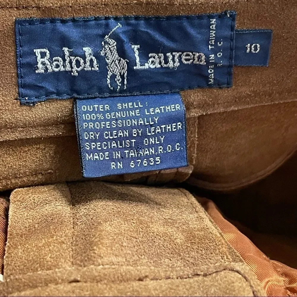 Ralph Lauren Vintage 100% genuine leather suede skirt VTG - Picture 6 of 12